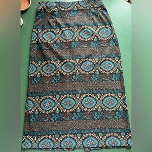 Vintage Briggs New York Blue and Brown Maxi Skirt Dark Whimsigoth Grunge Style